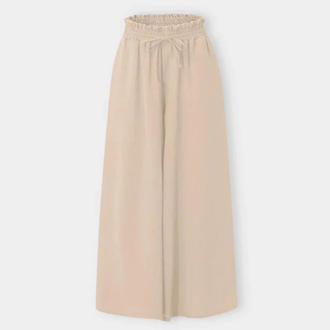 Pantalon Palazzo Large Taille Haute Femme – Pantalon Confortable à Cordon - Image 9