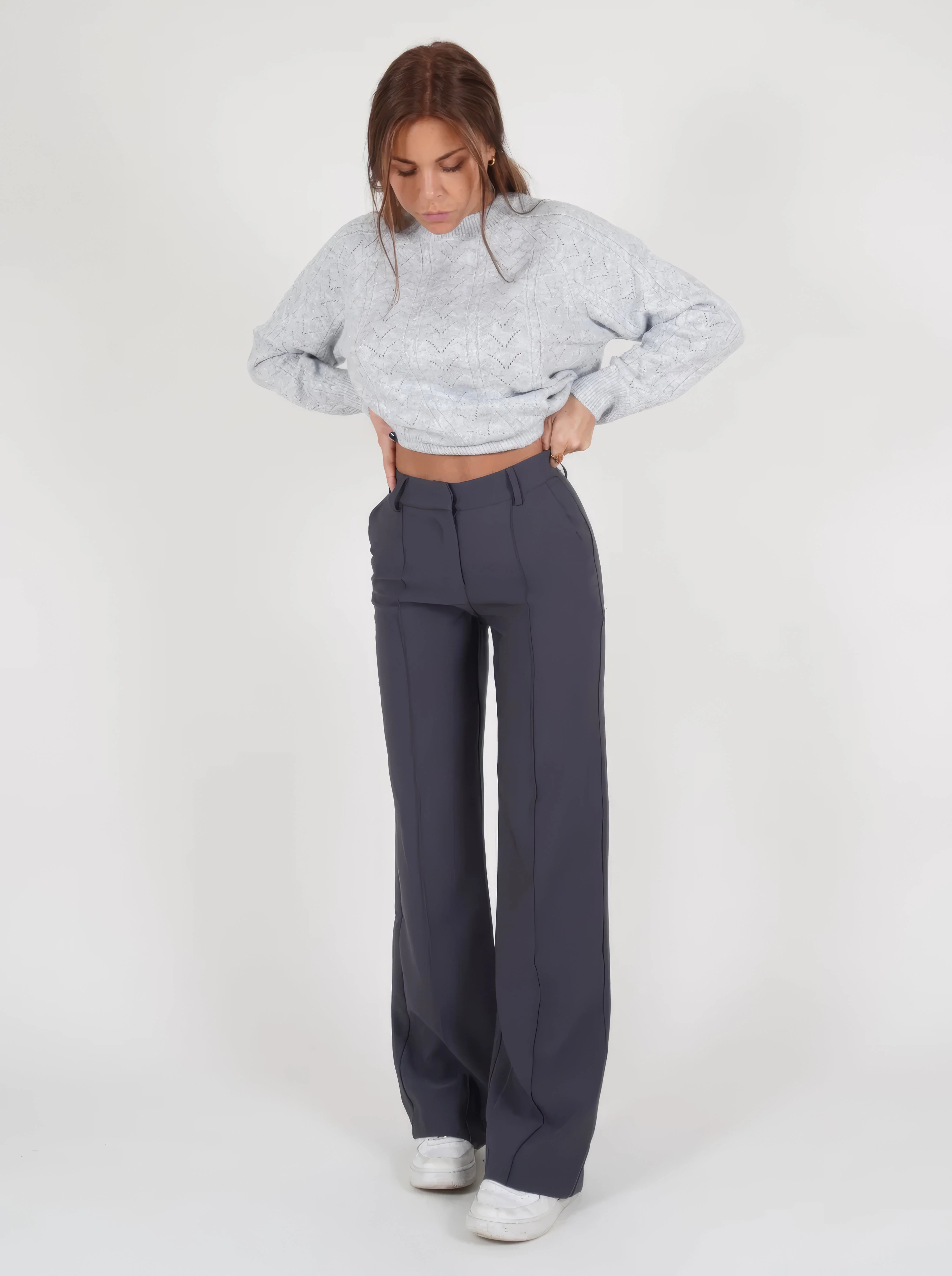 Pantalon Taille Haute à Jambes Droites - Image 10
