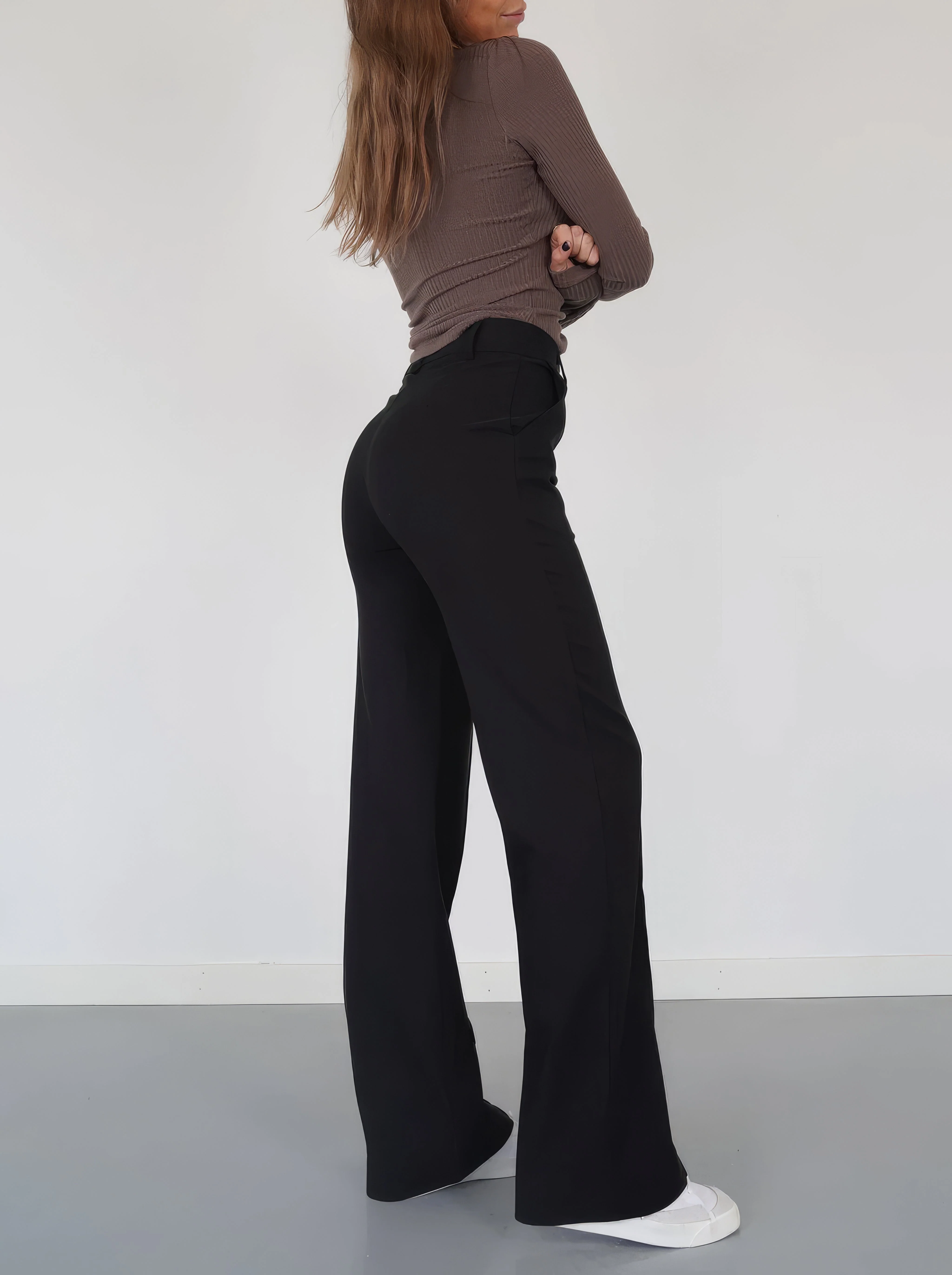Pantalon Taille Haute à Jambes Droites - Image 2