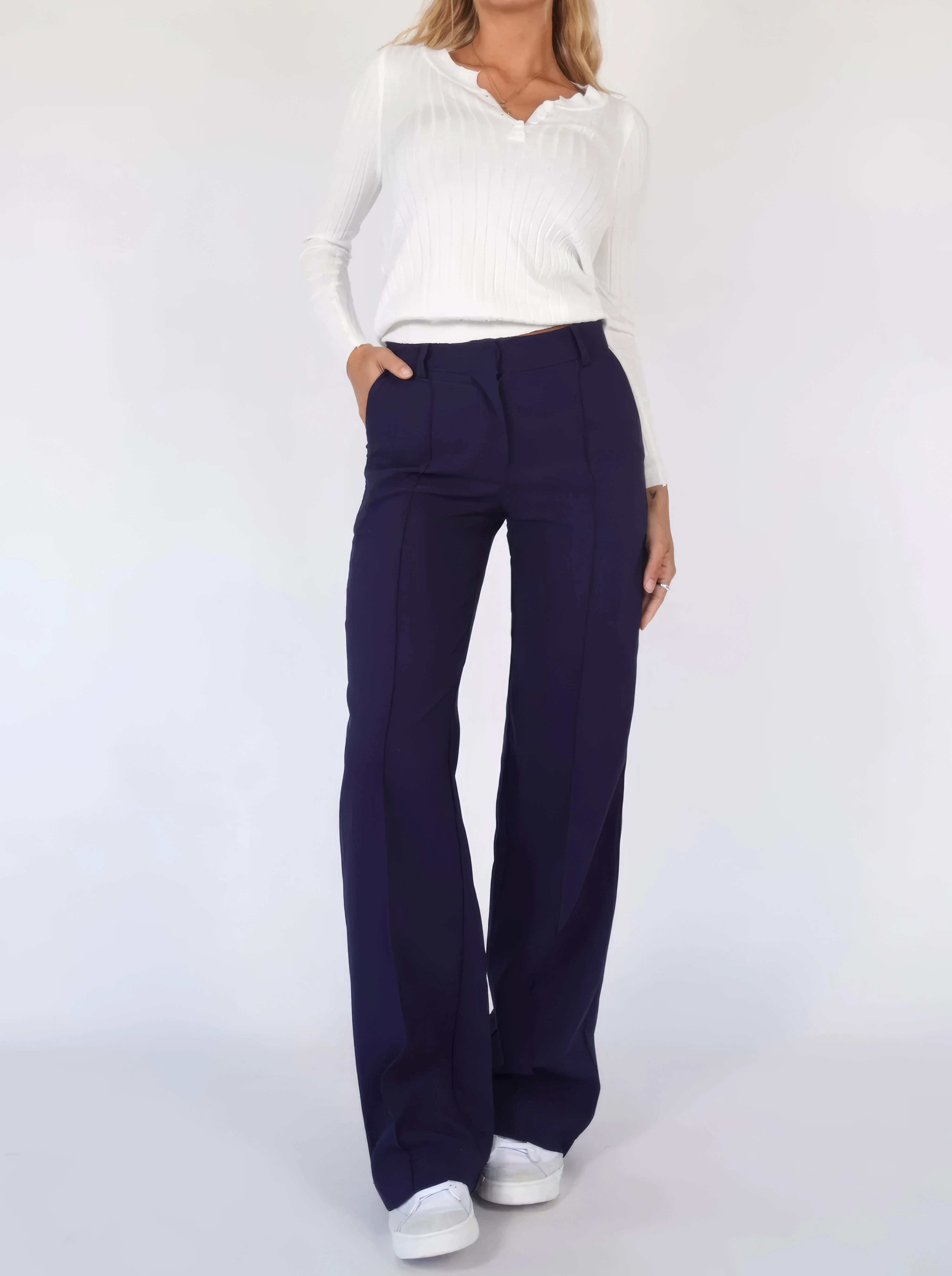 Pantalon Taille Haute à Jambes Droites - Image 8