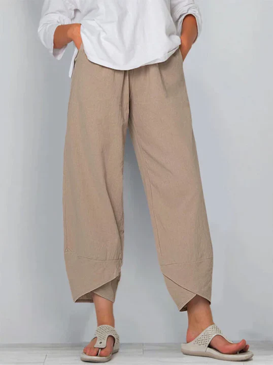 Pantalon trois-quarts décontracté pour femme – Pantalon d'été ample