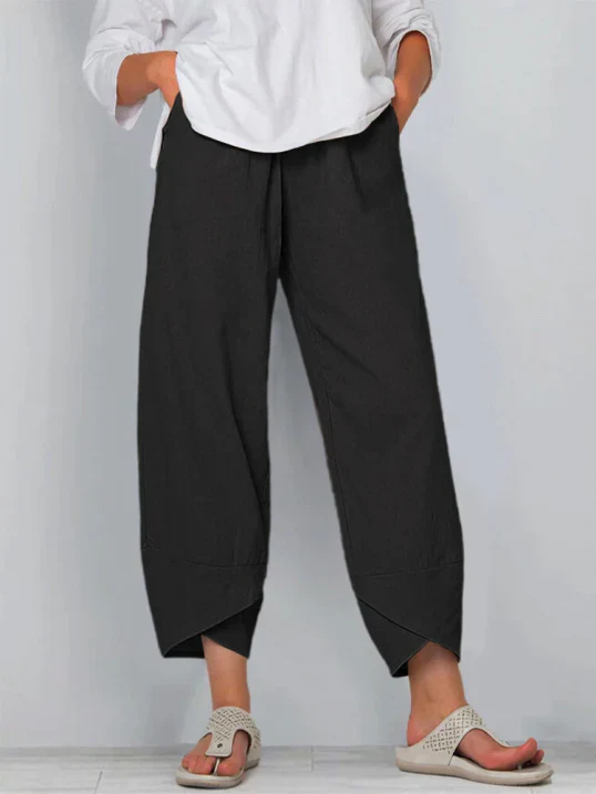 Pantalon trois-quarts décontracté pour femme – Pantalon d'été ample - Image 4