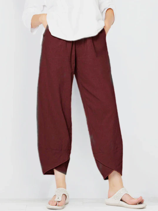 Pantalon trois-quarts décontracté pour femme – Pantalon d'été ample - Image 5