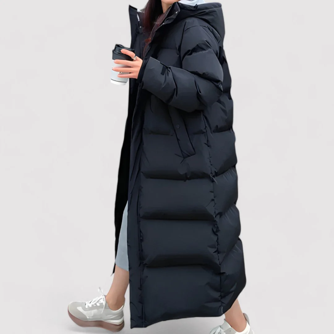 Parka Femme Noire à Capuche – Veste Longue Imperméable d’Hiver - Image 2