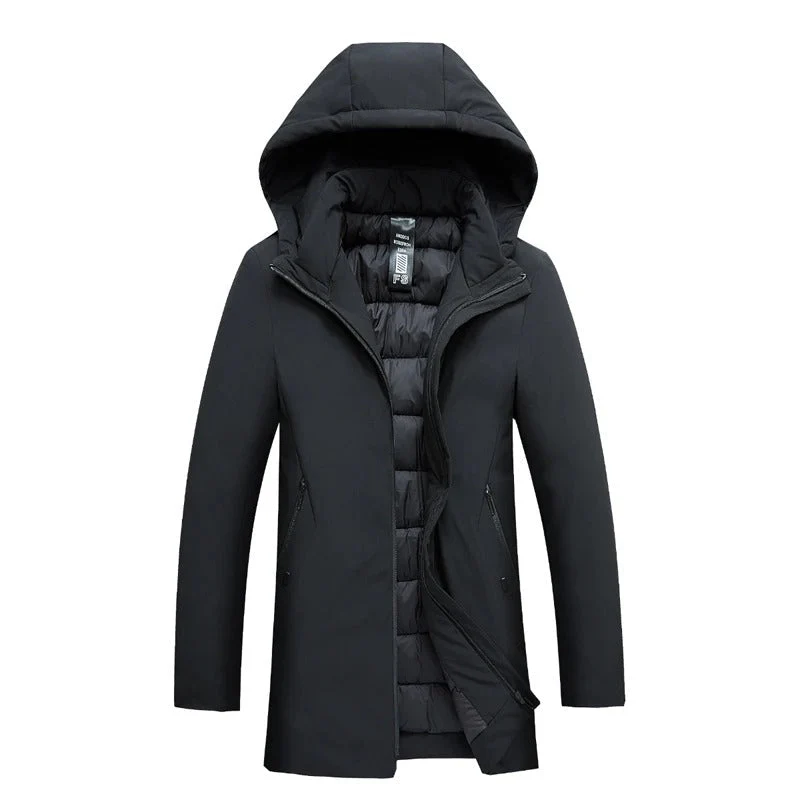Parka Mi-Longue à Capuche pour Homme – Manteau d’Hiver Chaud