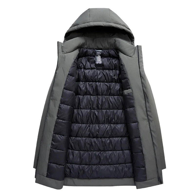 Parka Mi-Longue à Capuche pour Homme – Manteau d’Hiver Chaud - Image 3