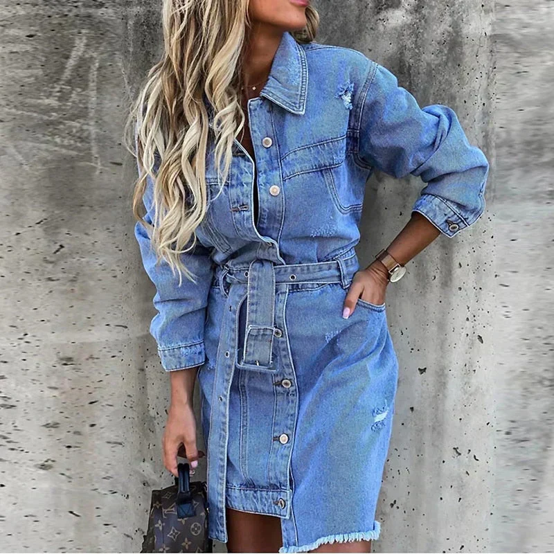 Pauletta Robe Denim Essentielle – Style Décontracté Classique pour Femme