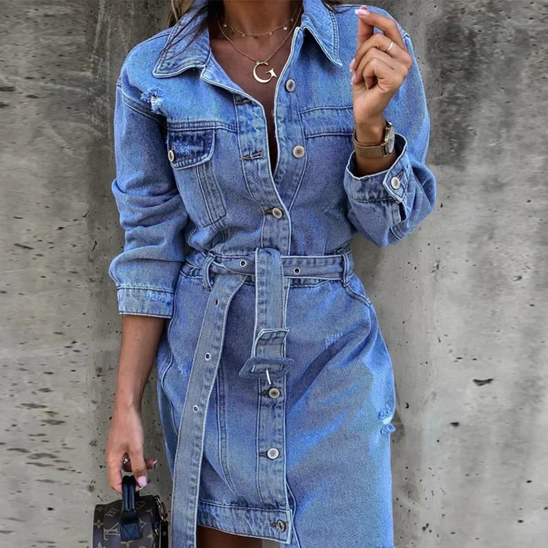 Pauletta Robe Denim Essentielle – Style Décontracté Classique pour Femme - Image 2