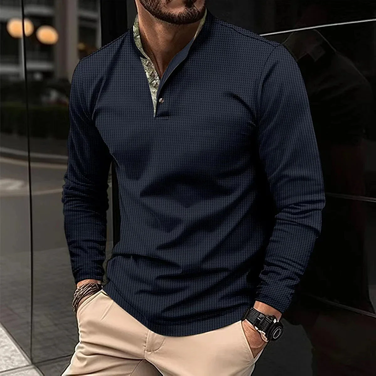 Polo à Manches Longues Premium pour Homme – Chemise Col Montant Élégante - Image 4