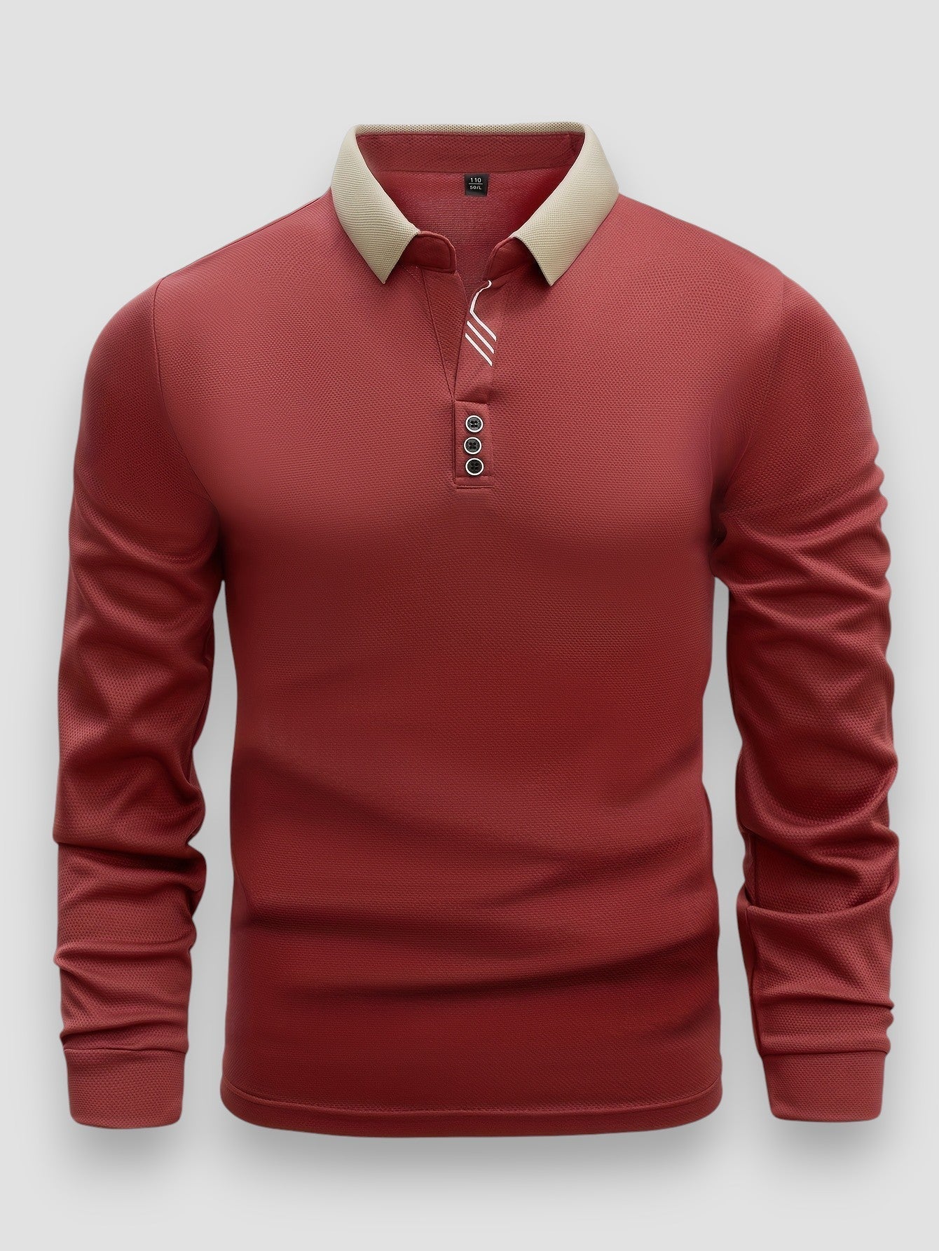 Polo Homme Ajusté Manches Longues – Col Montant Élégant Moderne - Image 3