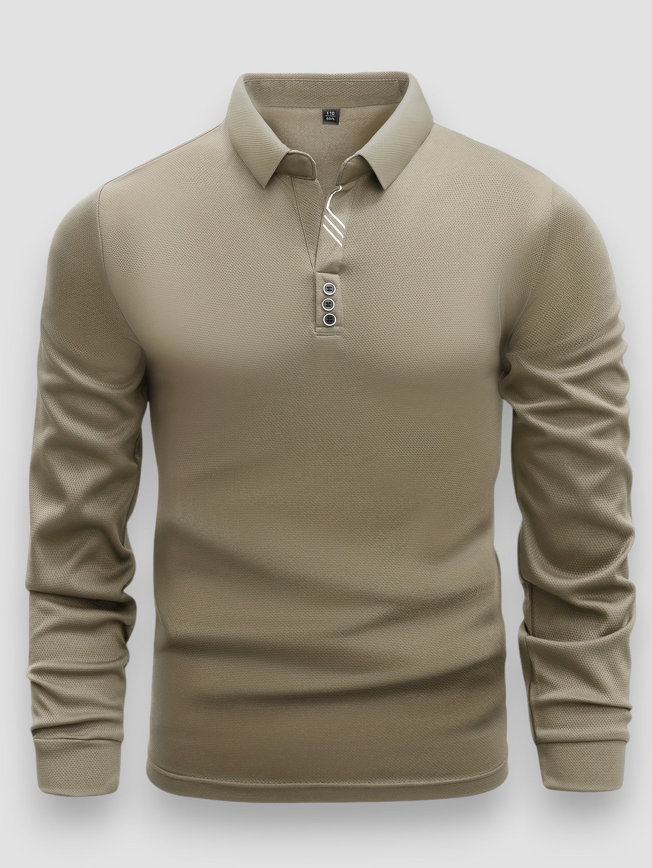 Polo Homme Ajusté Manches Longues – Col Montant Élégant Moderne - Image 4