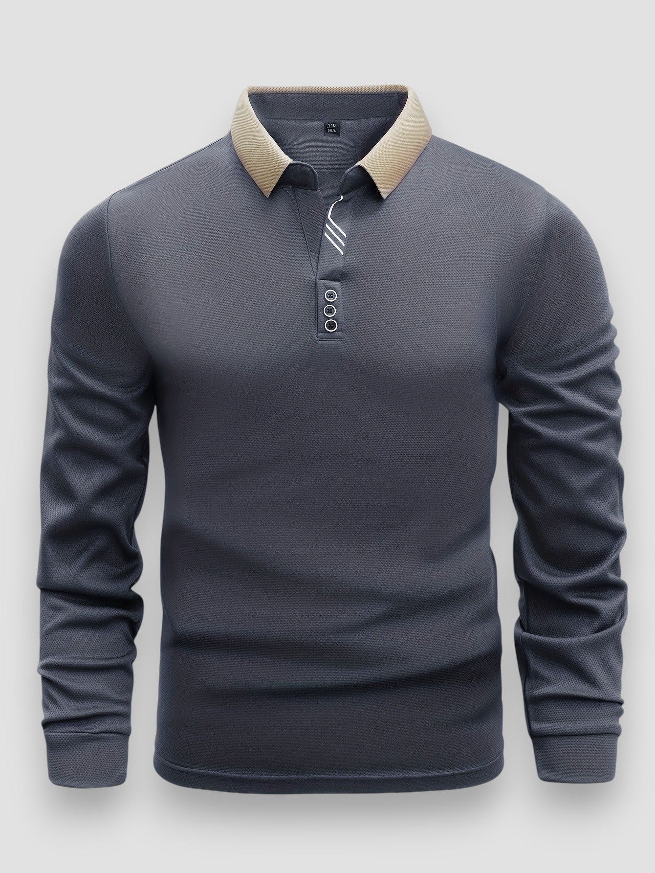 Polo Homme Ajusté Manches Longues – Col Montant Élégant Moderne - Image 5