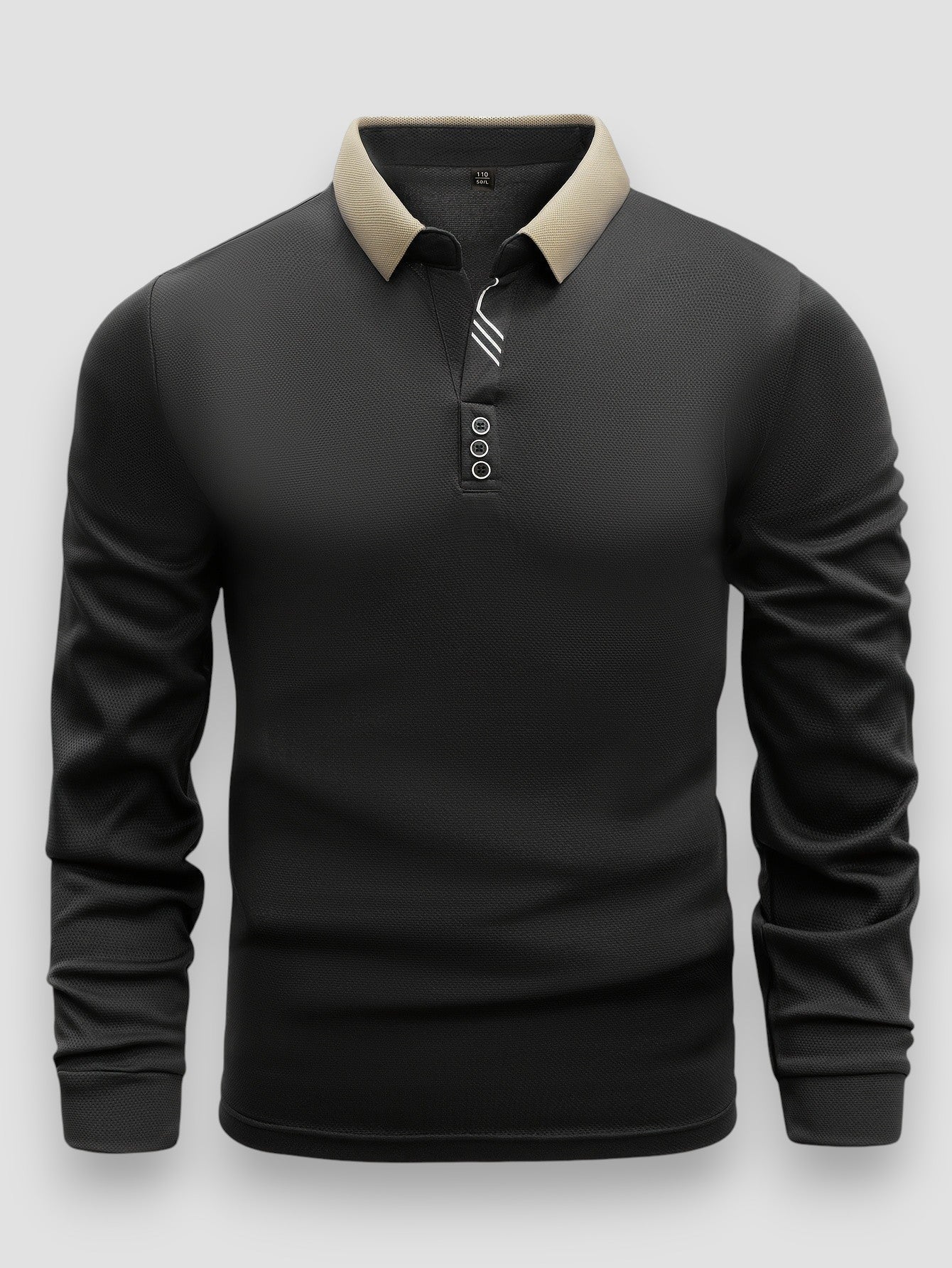Polo Homme Ajusté Manches Longues – Col Montant Élégant Moderne - Image 7