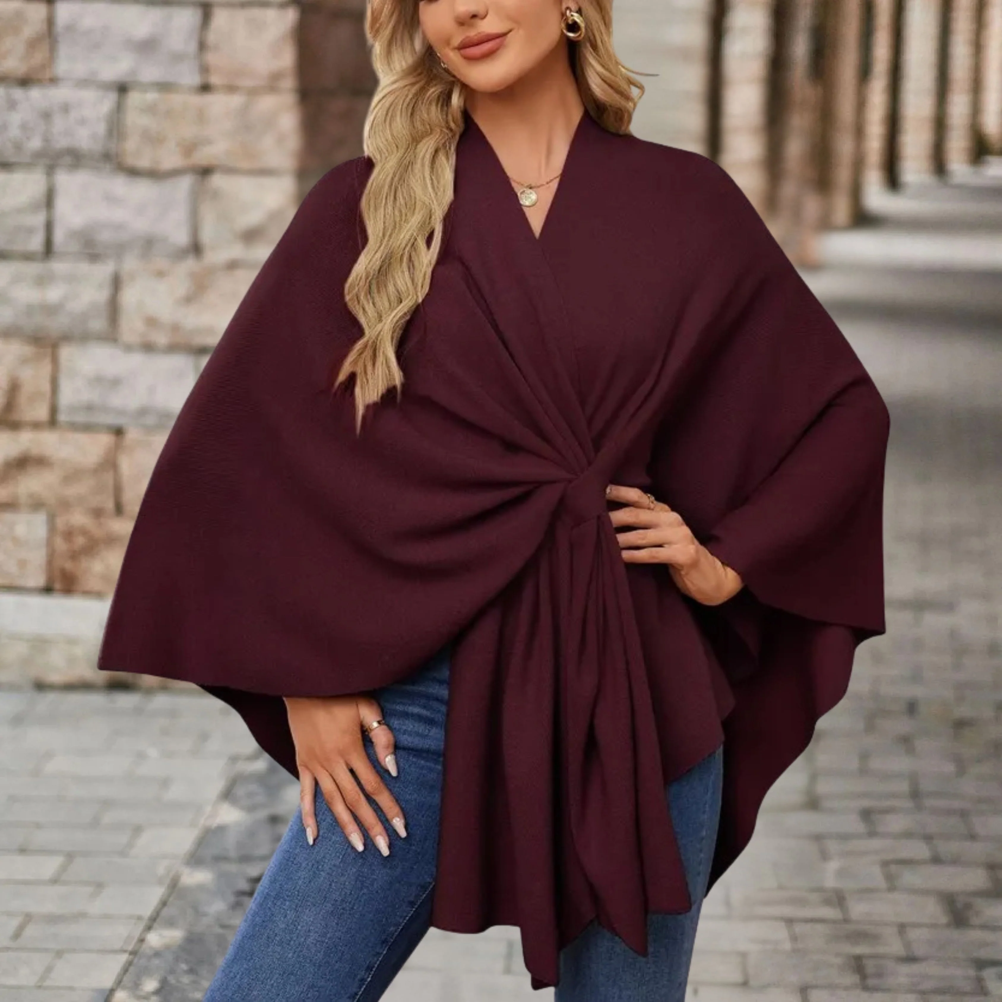 Poncho Chic Élégant pour Femme - Image 9