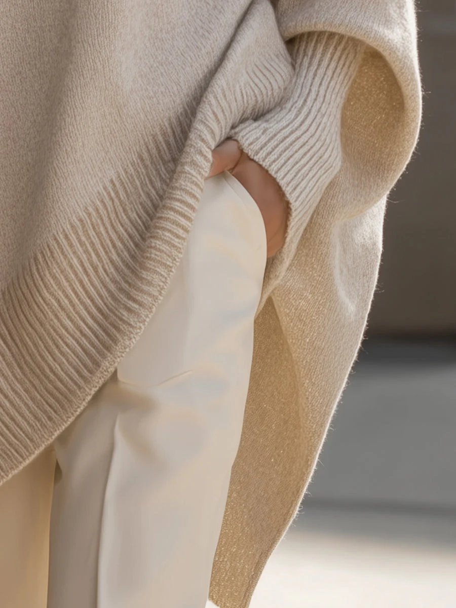 Poncho Oversize Élégance Sans Effort pour Femme - Image 5