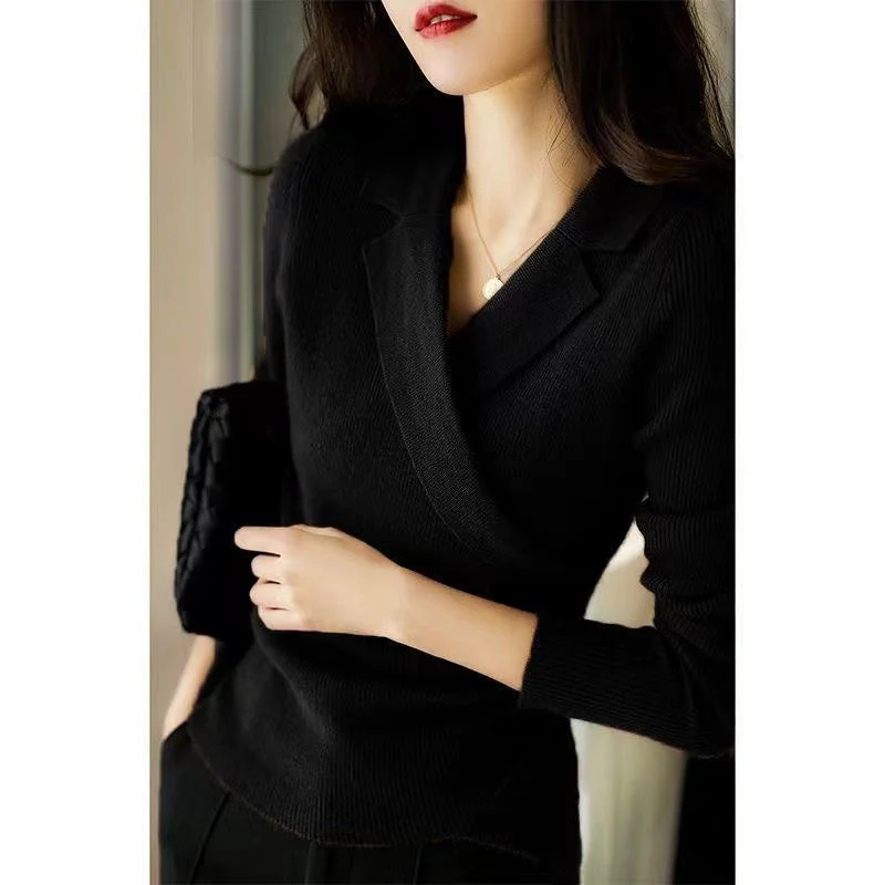 Pull à col Claudine pour femme – Tricots ajustée asymétrique - Image 8