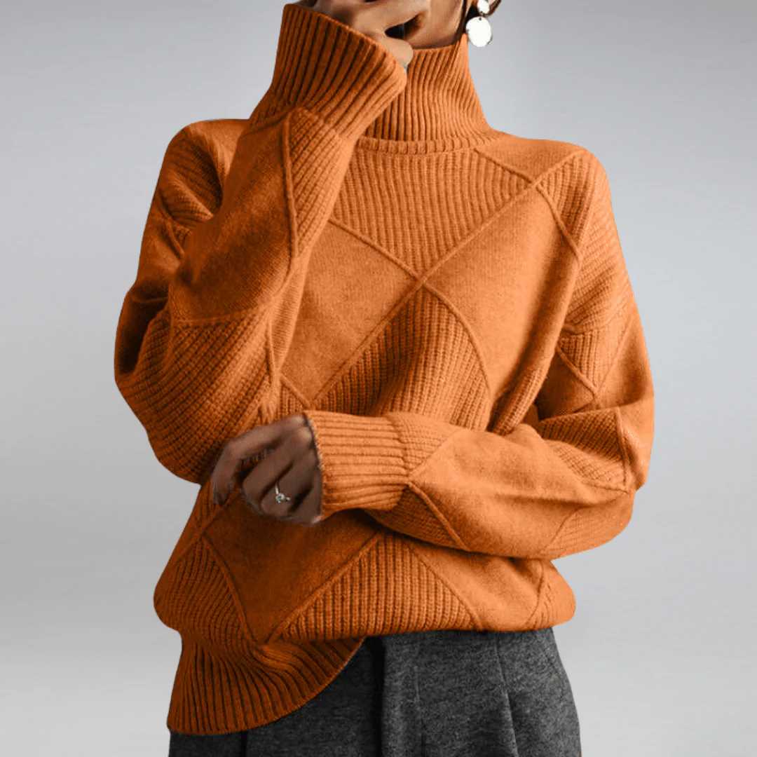 Pull à Col Roulé Côtelé pour Femme – Maille Décontractée - Image 8