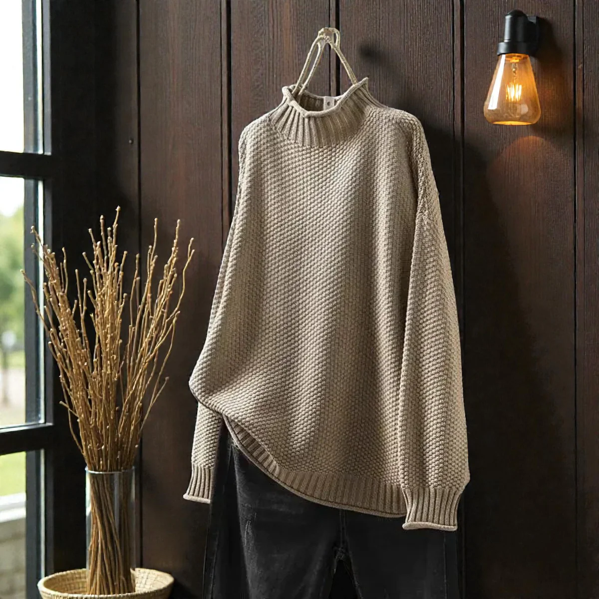 Pull Col Roulé Côtelé Élégant Femme – Maille Épaisse à Manches Longues - Image 10