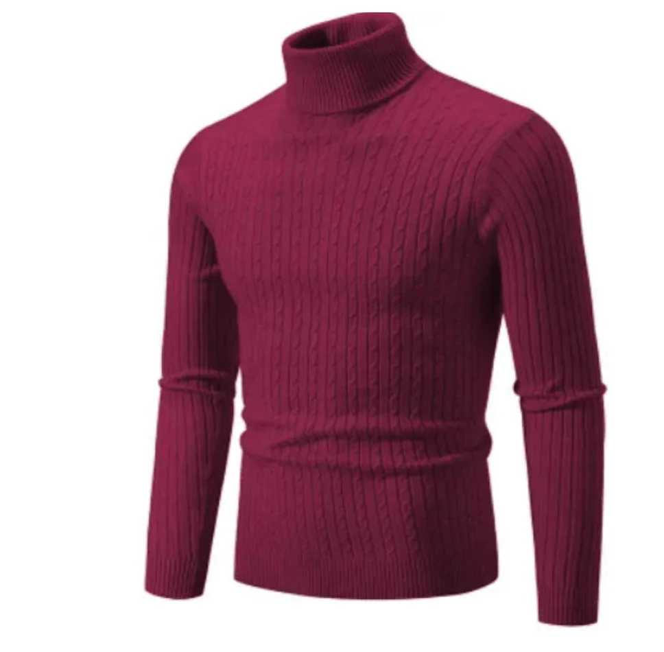 Pull Col Roulé Côtelé Élégant pour Homme – Tricot Confortable et Douillet - Image 4