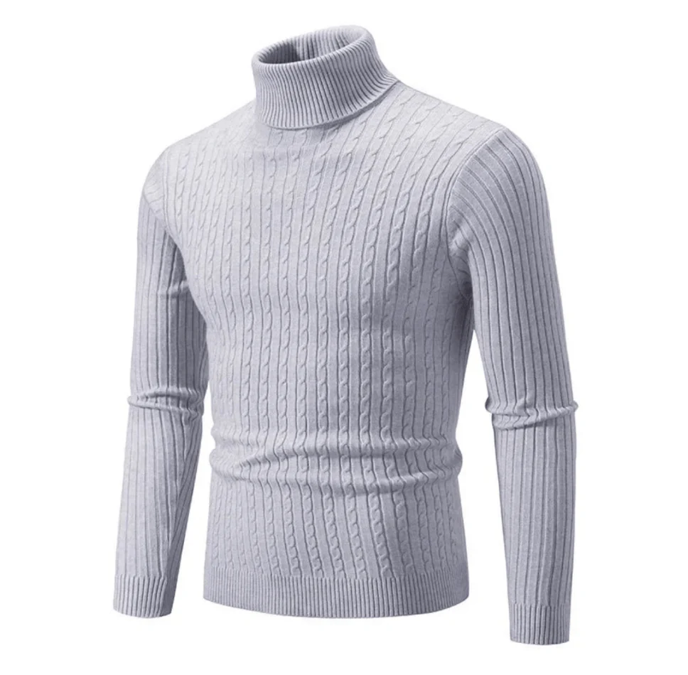 Pull Col Roulé Côtelé Élégant pour Homme – Tricot Confortable et Douillet - Image 5