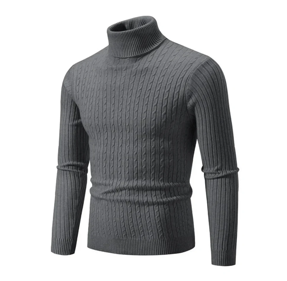 Pull Col Roulé Côtelé Élégant pour Homme – Tricot Confortable et Douillet - Image 8