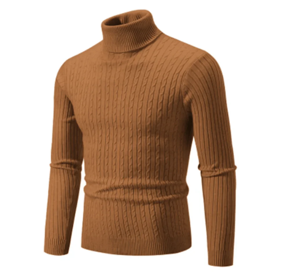 Pull Col Roulé Côtelé Élégant pour Homme – Tricot Confortable et Douillet - Image 9