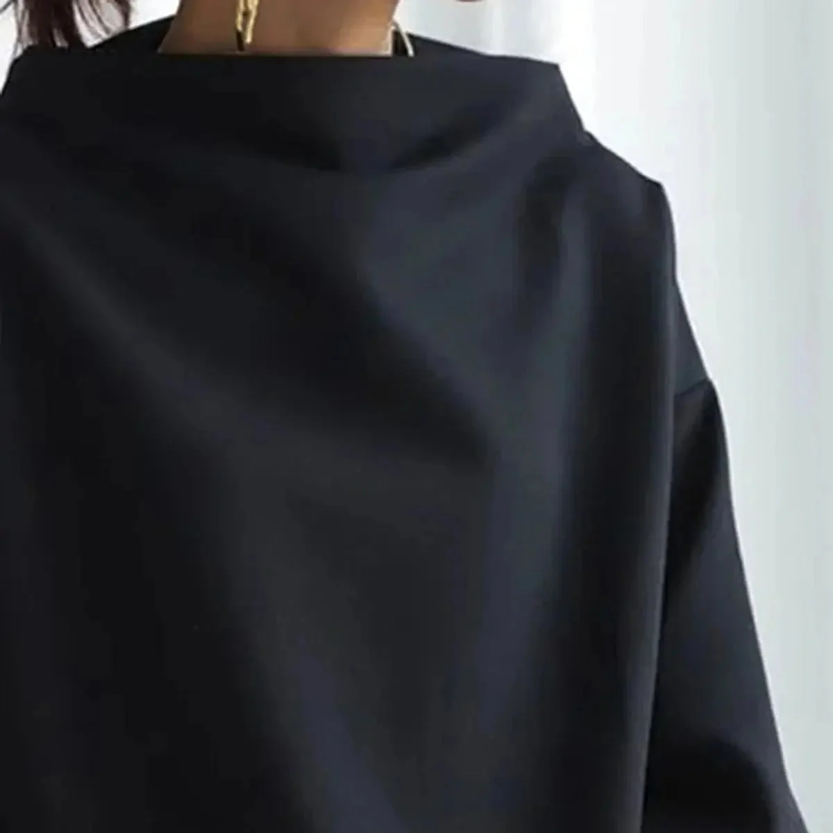 Pull col roulé noir chic pour femme – Pull confortable à manches longues - Image 5