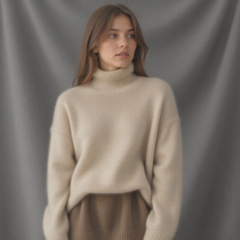 Pull col roulé oversize en cachemire pour femme – Doux, chaud, élégant et décontracté - Image 2