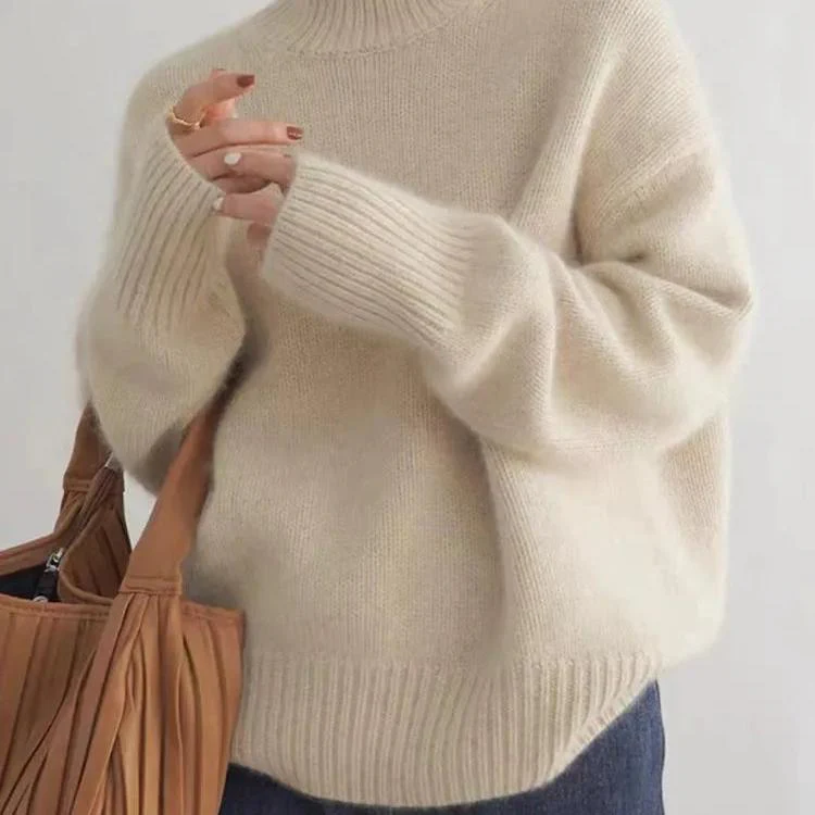 Pull col roulé oversize en cachemire pour femme – Doux, chaud, élégant et décontracté - Image 5
