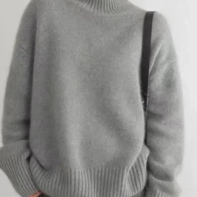 Pull col roulé oversize en cachemire pour femme – Doux, chaud, élégant et décontracté - Image 9