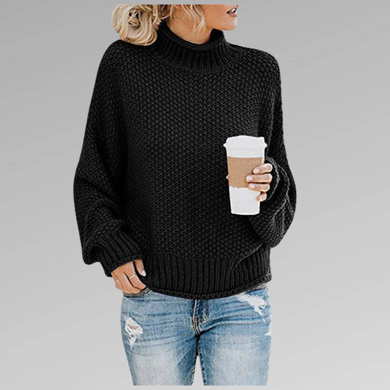 Pull Col Roulé Oversize En Maille Pour Femme – Pull Ample Confortable - Image 3
