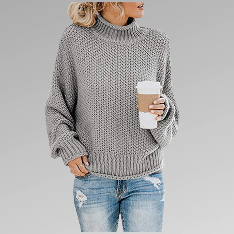 Pull Col Roulé Oversize En Maille Pour Femme – Pull Ample Confortable - Image 5