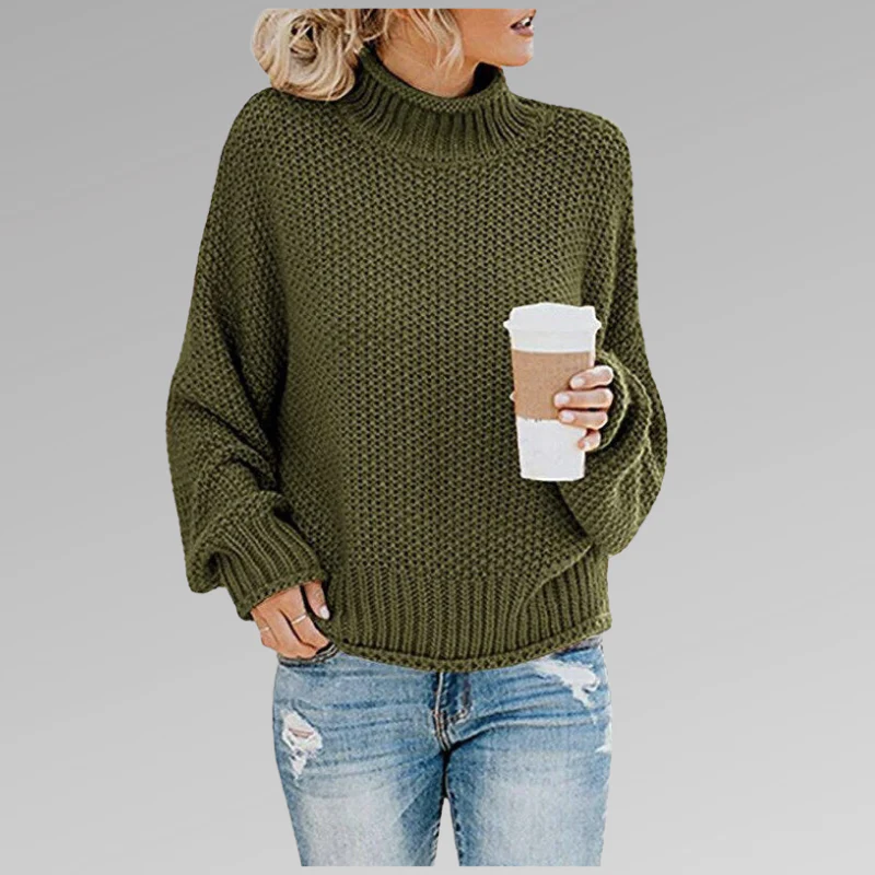 Pull Col Roulé Oversize En Maille Pour Femme – Pull Ample Confortable - Image 8
