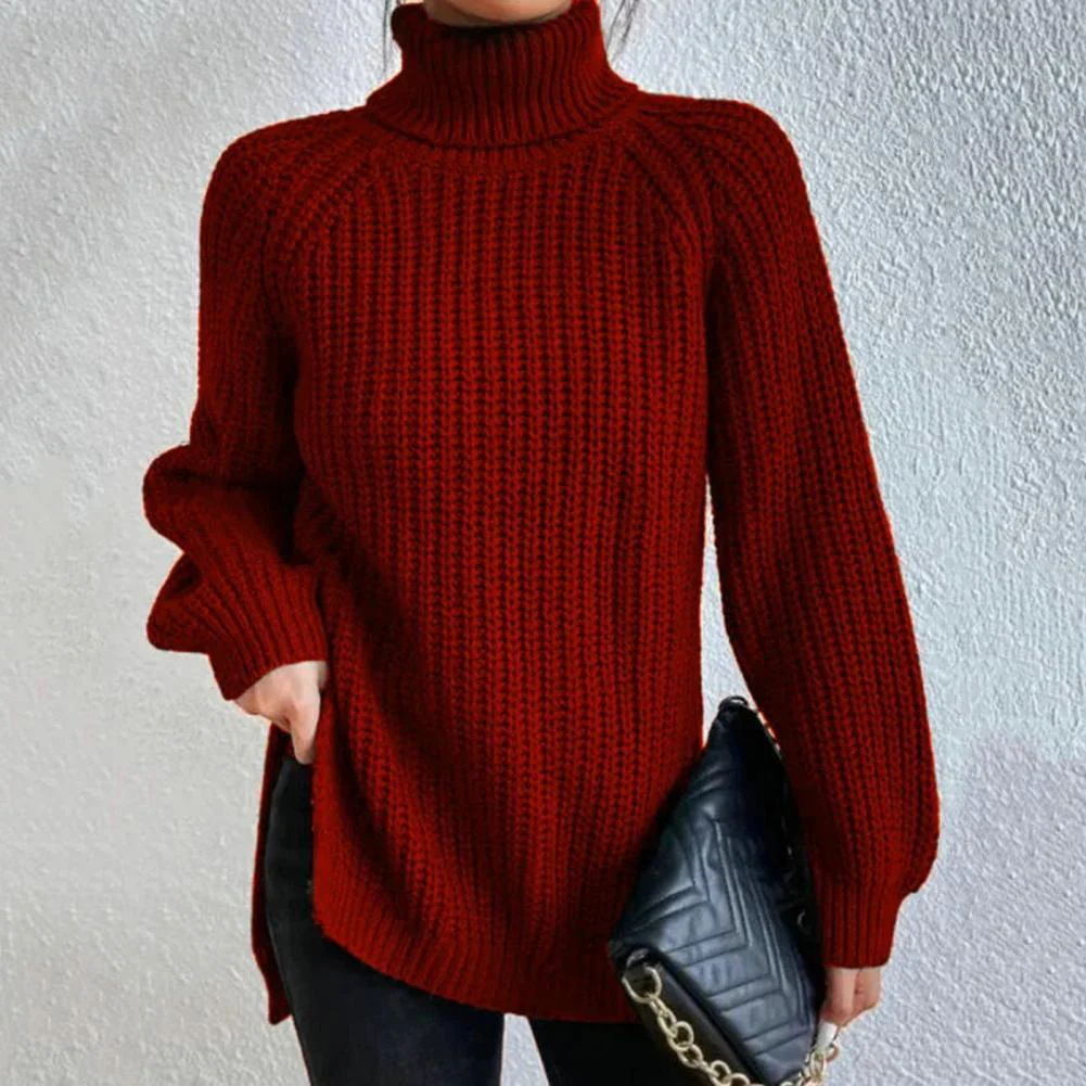Pull col roulé tricoté tendance pour femmes - Image 3