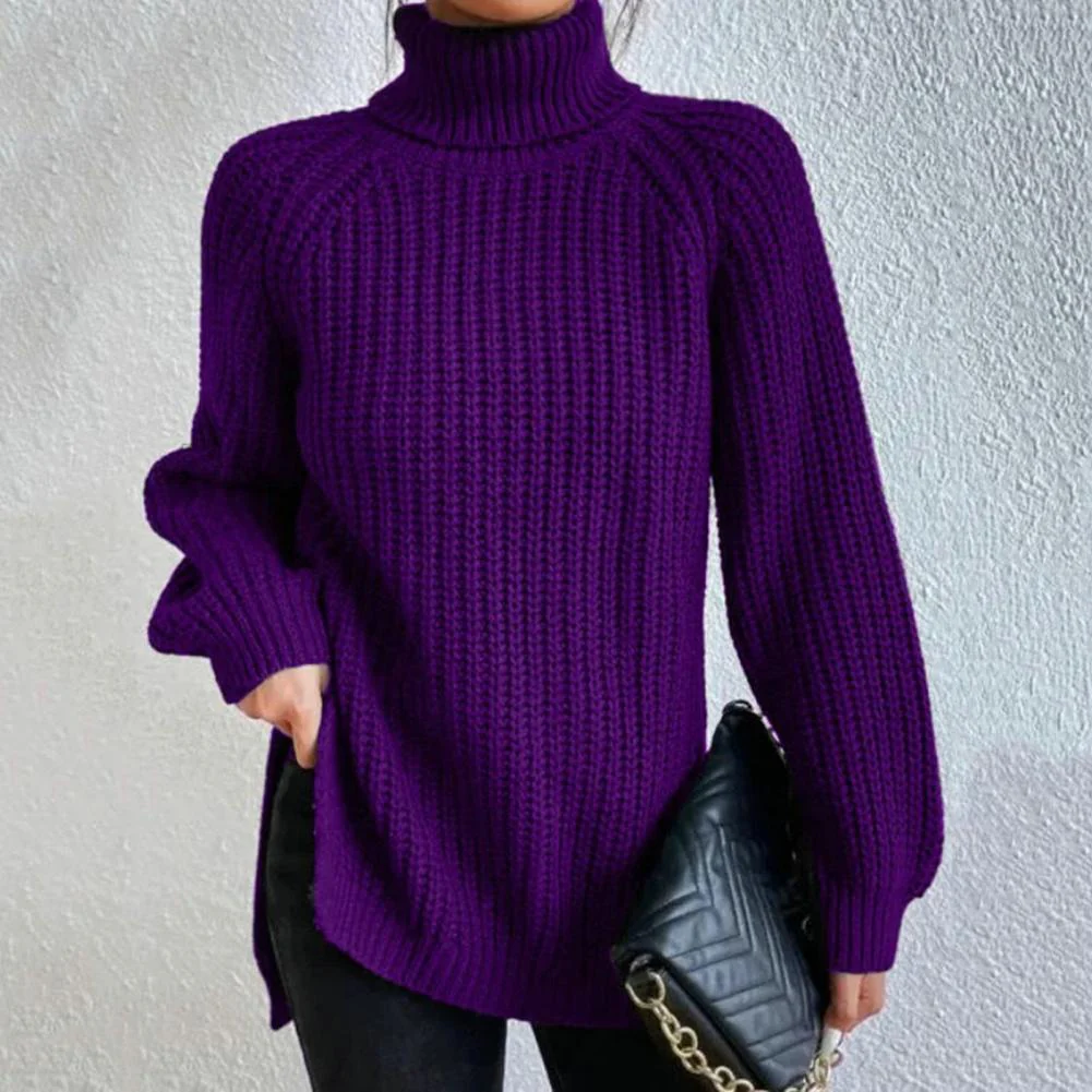 Pull col roulé tricoté tendance pour femmes - Image 4