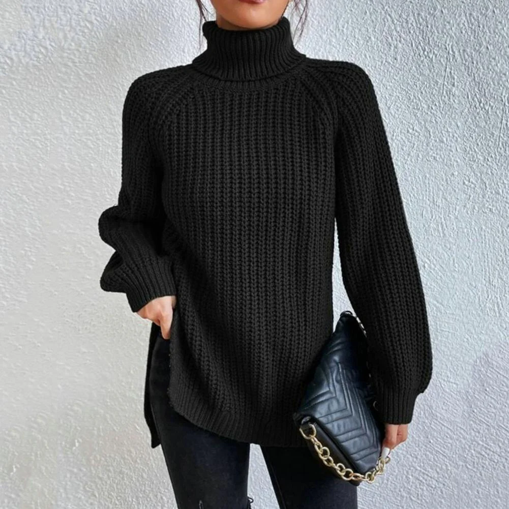 Pull col roulé tricoté tendance pour femmes - Image 6