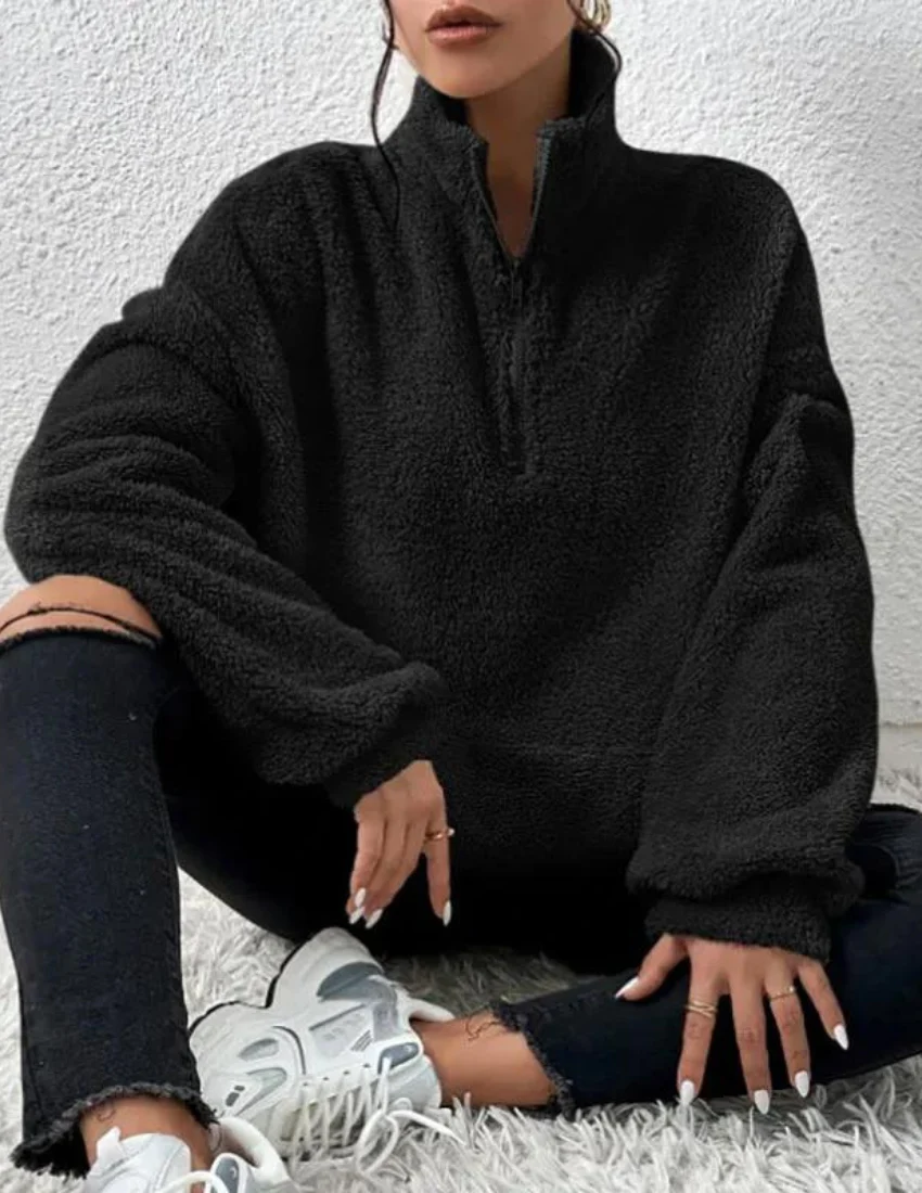 Pull décontracté duveteux pour femme - Image 2