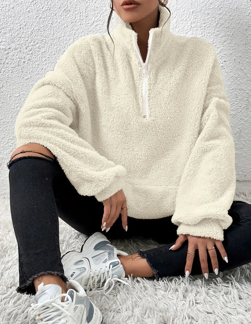 Pull décontracté duveteux pour femme - Image 6