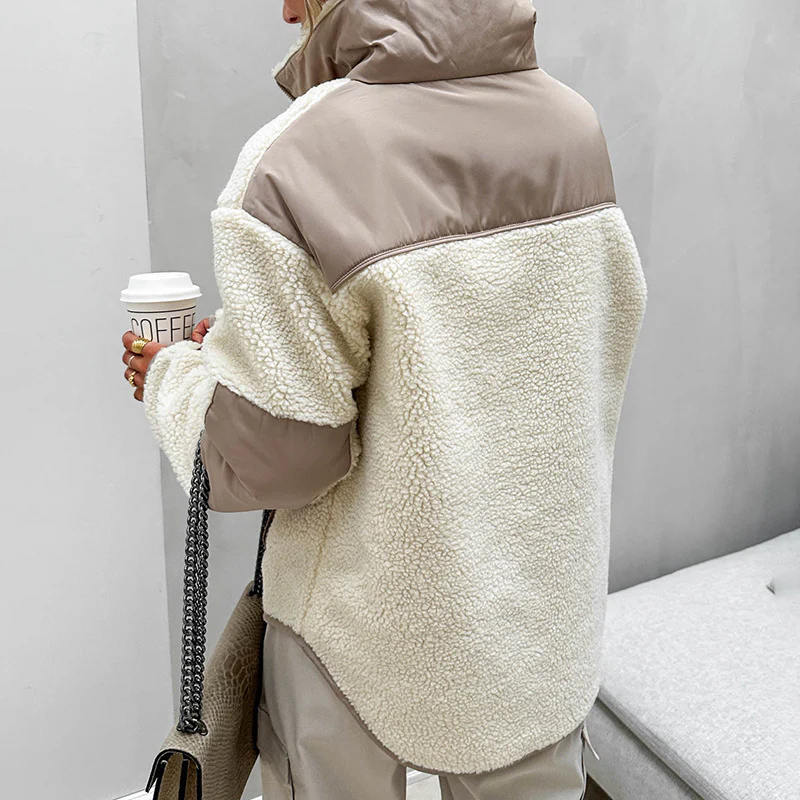 Pull Doux en Laine Polaire pour Femme à Revers – Coupe Ample et Chaleur Confortable - Image 2
