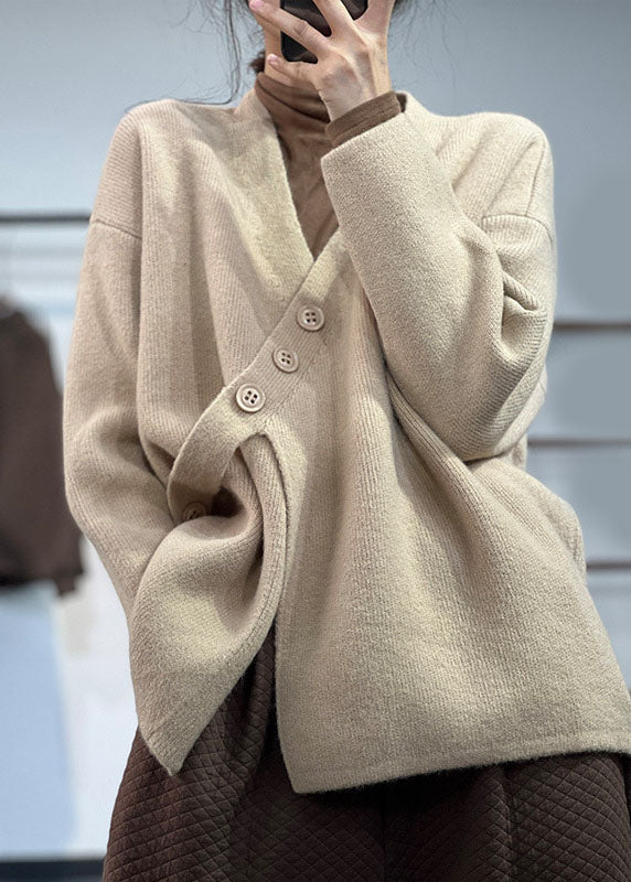 Pull en maille asymétrique élégant pour femme – Tricots d’hiver épais et douillet - Image 3