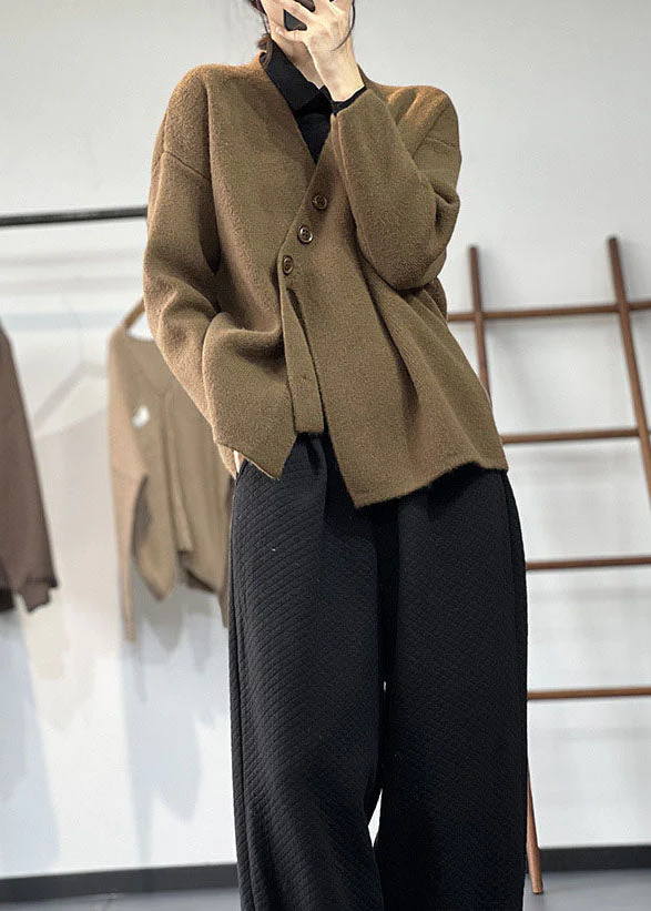 Pull en maille asymétrique élégant pour femme – Tricots d’hiver épais et douillet - Image 4