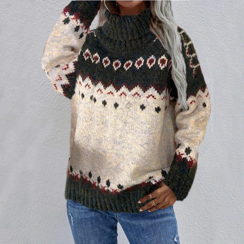Pull Fair Isle élégant pour femme – Tricots épaisse confortable - Image 2