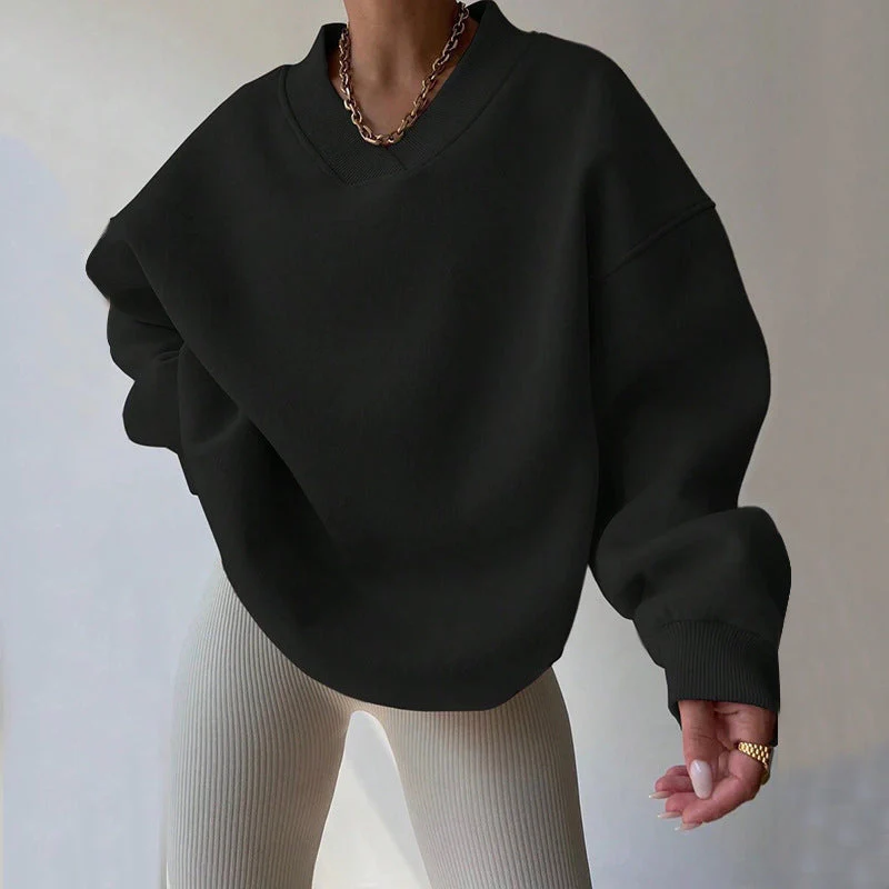 Pull Femme à Col Rond Manches Longues Couleur Unie - Image 4