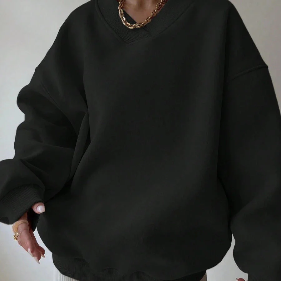 Pull Femme à Col Rond Manches Longues Couleur Unie - Image 6