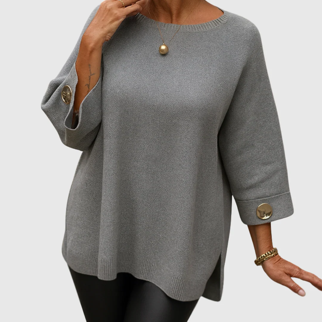 Pull Femme à Manches Mi-Longues et Col Rond – Pull Tricot Doux et Élégant - Image 2
