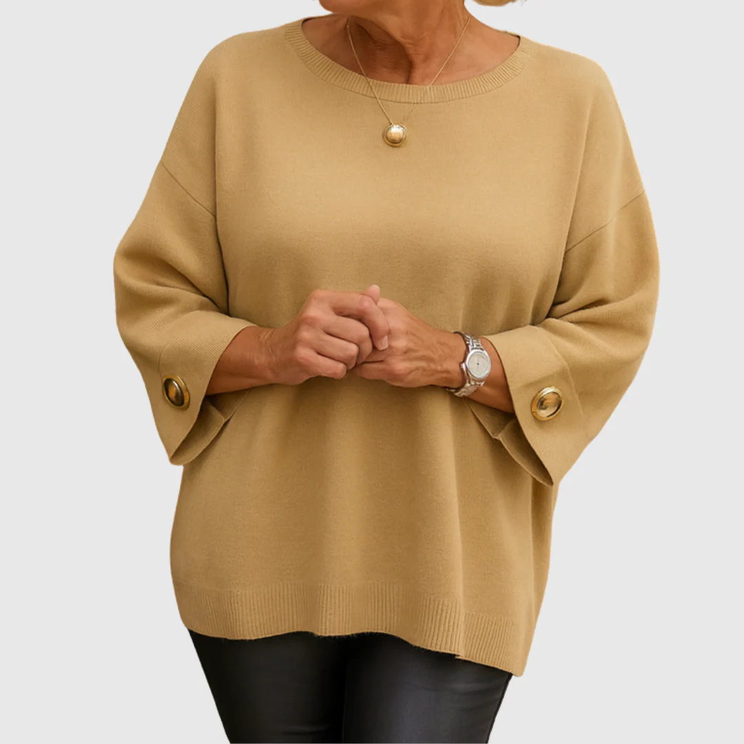 Pull Femme à Manches Mi-Longues et Col Rond – Pull Tricot Doux et Élégant - Image 4