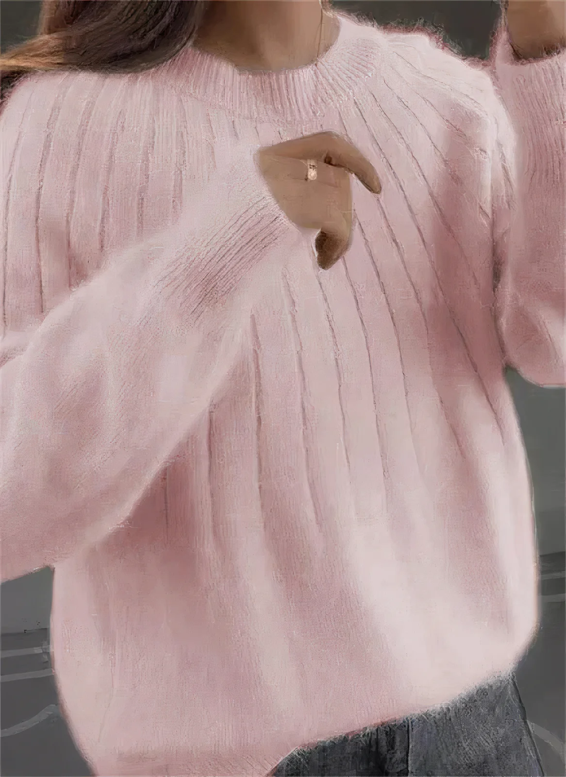 Pull Femme Col Rond en Tricot Douillet – Élégance Confortable Hivernale - Image 3