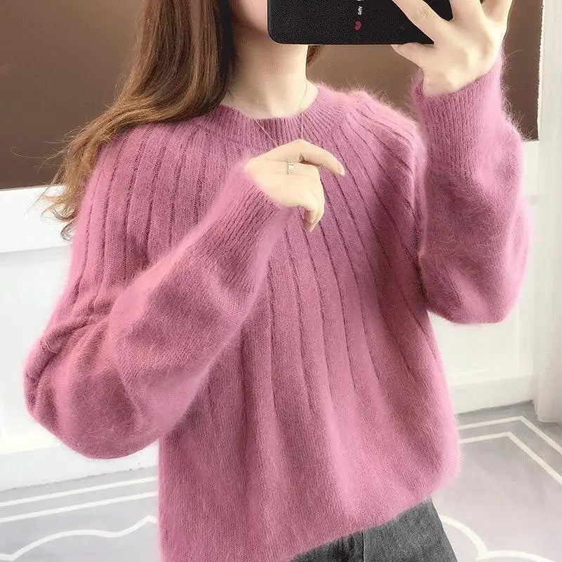 Pull Femme Col Rond en Tricot Douillet – Élégance Confortable Hivernale - Image 5