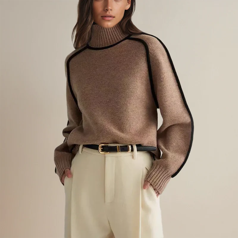 Pull Femme Col Roulé Oversize Raffiné Maille Douce - Image 4