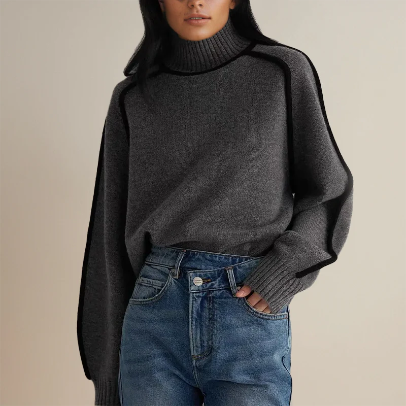 Pull Femme Col Roulé Oversize Raffiné Maille Douce - Image 5